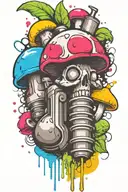 grenade and mushroom combined together  tattoo design idea