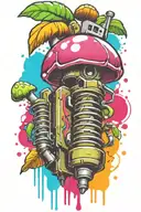 grenade and mushroom combined together  tattoo design idea