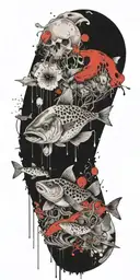 yelawollf catfish Billy  mushroom bomb tattoo design idea