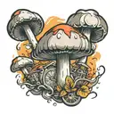 time bomb mushroom coming tattoo design idea