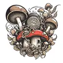 time bomb mushroom coming tattoo design idea