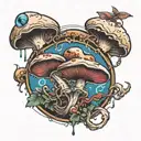time bomb mushroom coming tattoo design idea