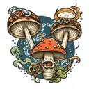 time bomb mushroom coming tattoo design idea