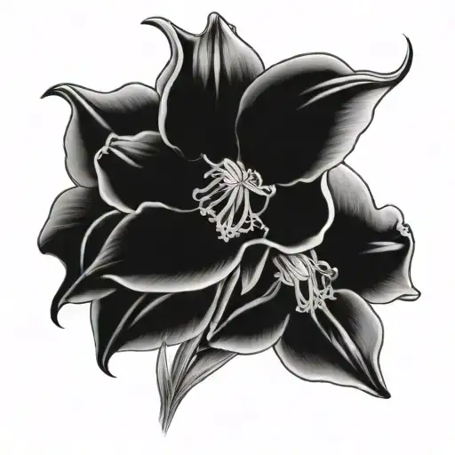 narcissus, sweet pea, gladiolus, daffodil, larkspur  tattoo design idea