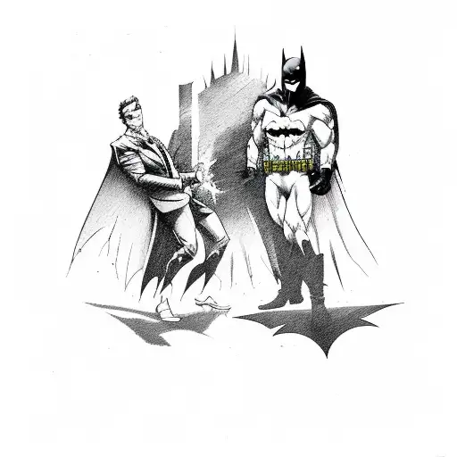 batman vs joker tattoo design idea