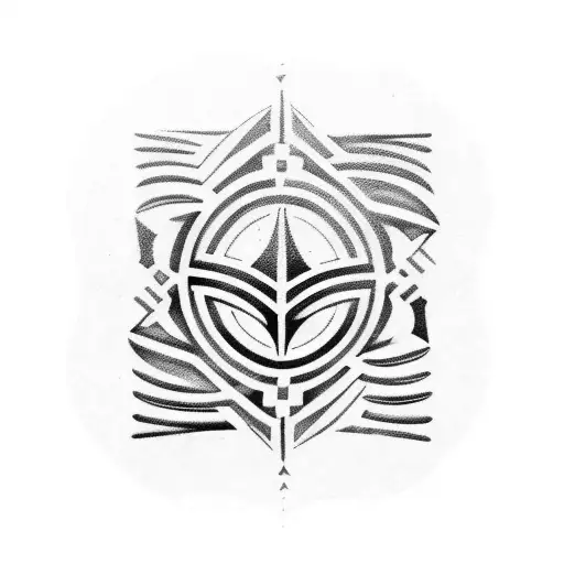 Symbolic representation of power in indigenous hieroglyphics tattoo design idea