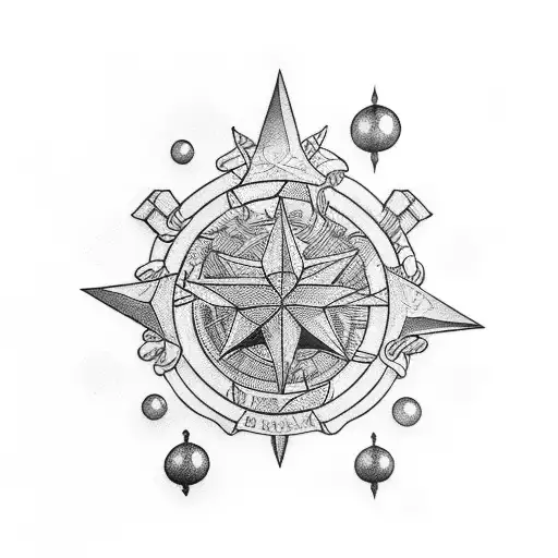 nautical star with Jessica in the north tattoo design idea
