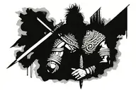 warrior writing with spinal collumn for the i  tattoo design idea