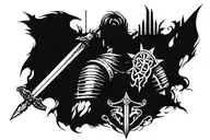 warrior writing with spinal collumn for the i  tattoo design idea