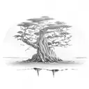 Ancient Cypress tree tattoo design idea