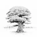 Ancient Cypress tree tattoo design idea