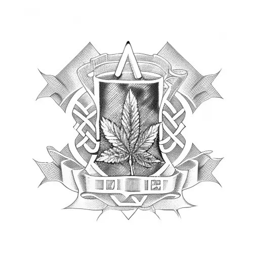 Irish republic smoking weed  tattoo design idea