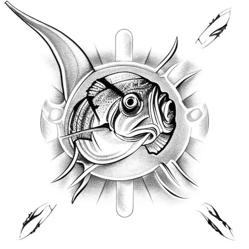 fish hook  tattoo design idea