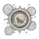 Foggy full moon with Ursa major constellation below it   tattoo design idea