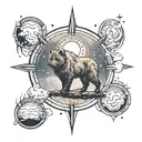 Foggy full moon with Ursa major constellation below it   tattoo design idea