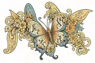Roman numerals 11/7/2015 with a butterfly tattoo design idea