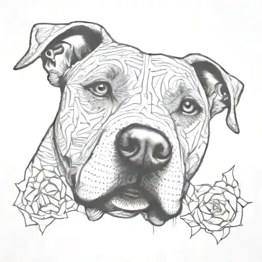 Pitbull and American Staffordshire Terrier tattoo design idea