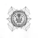 1996 in roman numerals with fern and india flag tattoo design idea