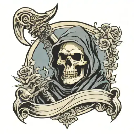 grim reaper death seal tattoo design idea
