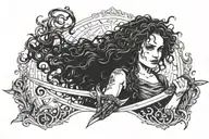 bellatrix lestrange knife tattoo design idea
