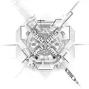 Microchip with hexagons tattoo design idea