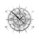lion crown cross compass clock tattoo design idea