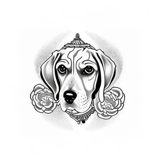 beagle dog  tattoo design idea