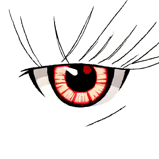 eye, fire inside the pupil tattoo design idea