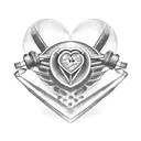 A weightlifting barbell with a heart symbol at each end, symbolizing the dedication of a hardworking individual tattoo design idea