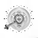 A weightlifting barbell with a heart symbol at each end, symbolizing the dedication of a hardworking individual tattoo design idea