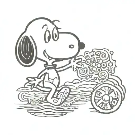snoopy logo infini tattoo design idea