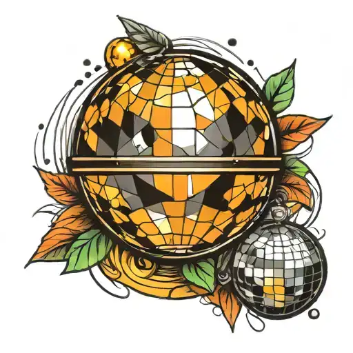 disco ball tattoo design idea