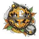 disco ball tattoo design idea