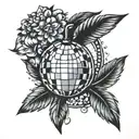 disco ball best friend  tattoo design idea