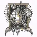 disco ball best friend  tattoo design idea