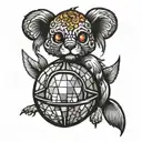 disco ball best friend  tattoo design idea