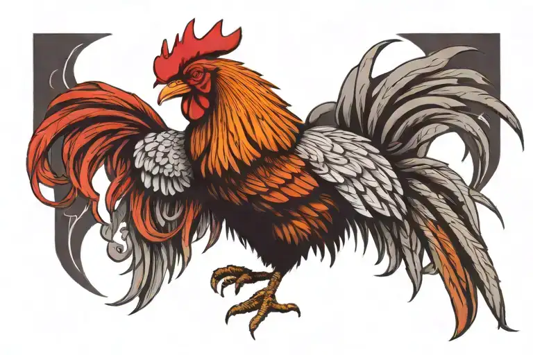 Rooster tattoo design idea