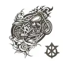 anarchy symbol Harley Davidson motorcycle tattoo design idea