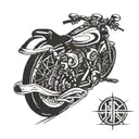 anarchy symbol Harley Davidson motorcycle tattoo design idea