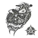 anarchy symbol Harley Davidson motorcycle tattoo design idea