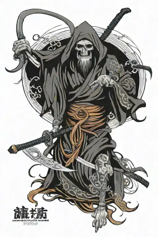 japanese grim reaper tattoo design idea
