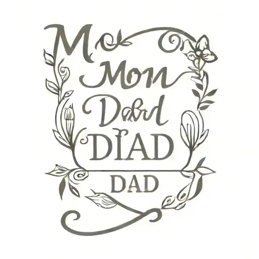 mom and dad name banner tattoo tattoo design idea