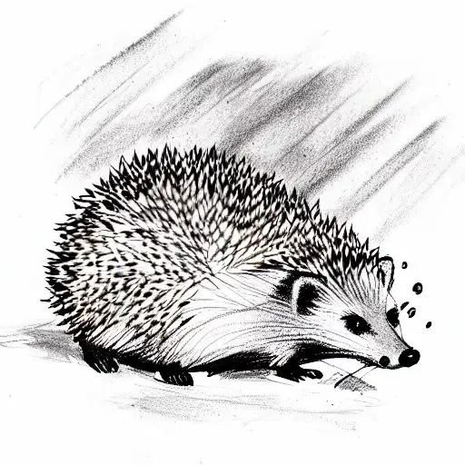 Hedgehog and  otter tattoo design idea