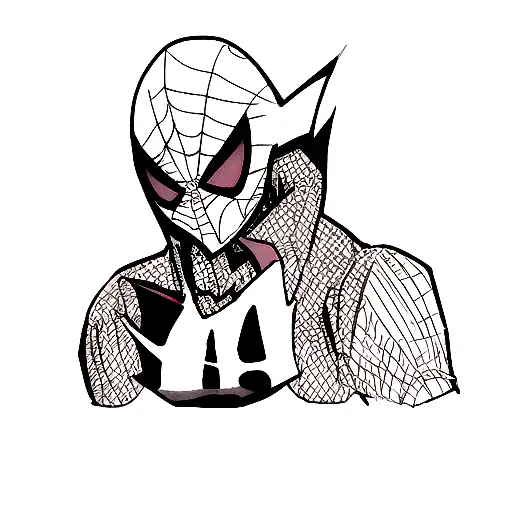 spiderman symbiote mask mashup tattoo design idea