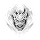 Dragao com pontilhismo 3d e sombras tattoo design idea