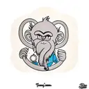 monkey using a computer tattoo design idea