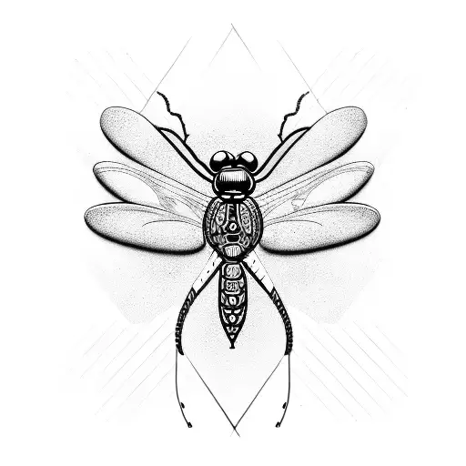 heartbeat, flatline, dragonfly tattoo design idea