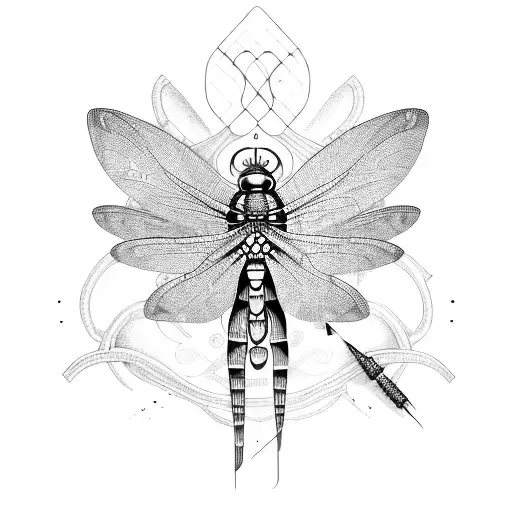 heartbeat, flatline, dragonfly tattoo design idea