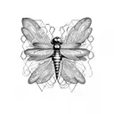 heartbeat flatline dragonfly tattoo design idea