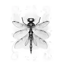 heartbeat flatline dragonfly tattoo design idea